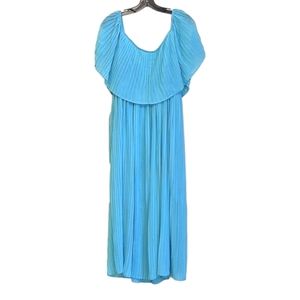 Elegant Blue‎ Pleated Dress
